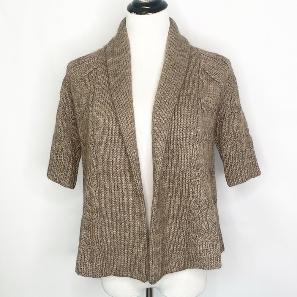 Loft Cropped Cable Knit Cardigan (S)